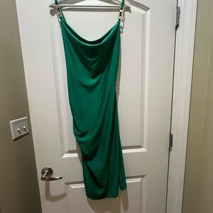 Green below knee sexy body con dress - never worn